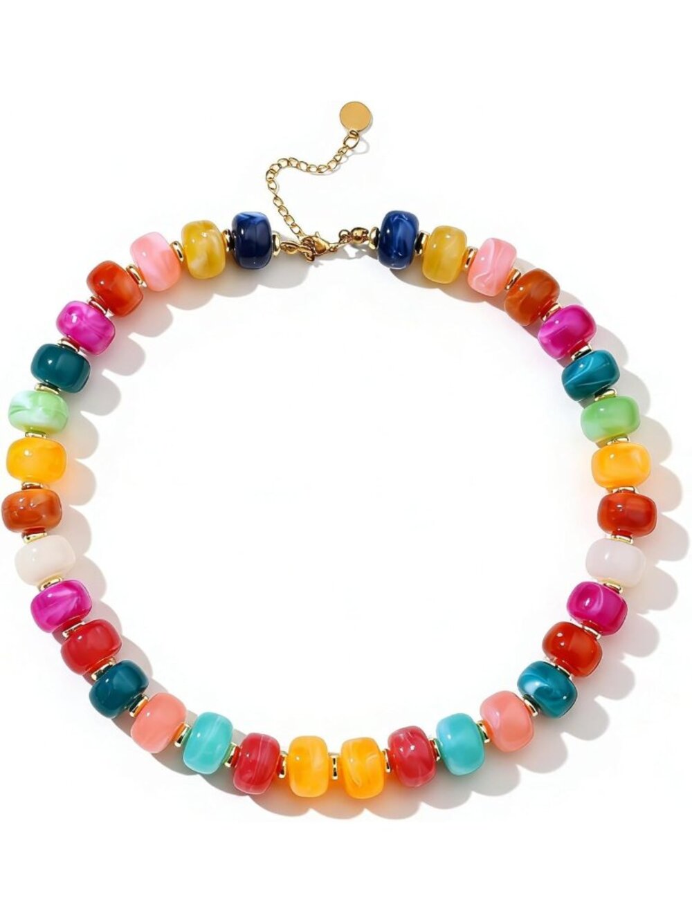 Trendy Chunky Beaded Statement Necklace for Women | Colorful Boho Choker Jewelry